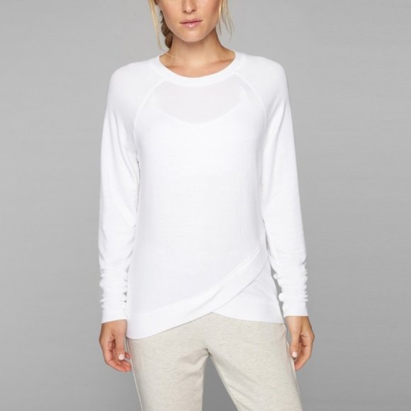 Athleta Tops - ATHLETA Criss Cross Sweatshirt Bright White {H52}